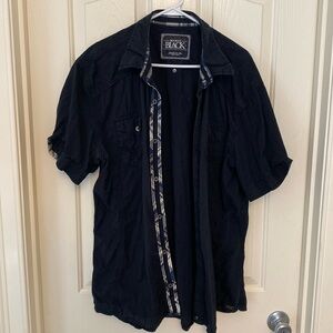 Buckle Black button up shirt. 2XL